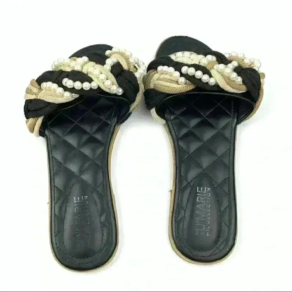 The jmarie collection sandals 38 8 black beaded - Picture 4 of 12